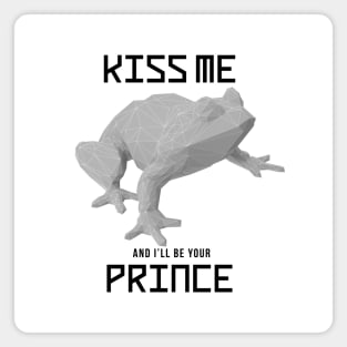 Kiss Me And I Will Be Your Prince Funny Text With Frog Shape Magnet